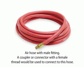 Air hose with male fitting.