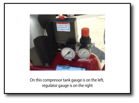 Compressor tank gauge and regulator gauge