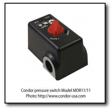 Condor air compressor pressure switch