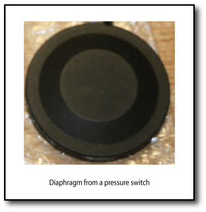 Diaphragm from an air compressor pressure switch