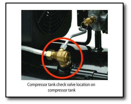 Compressor tank check valve