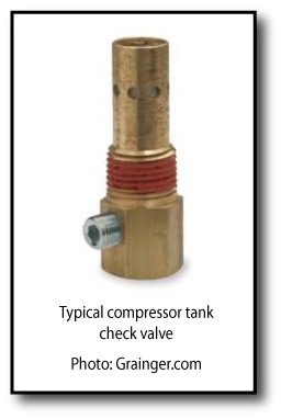 Compressor tank check valve