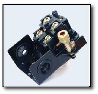 Inside a typical air compressor pressure switch