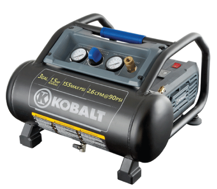 Kobalt 1.5 HP air compressor - Photo: lowes.com