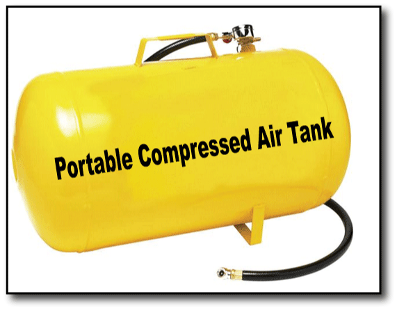 Portable compressed air tank