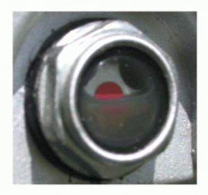 Sight glass for compressor oil
